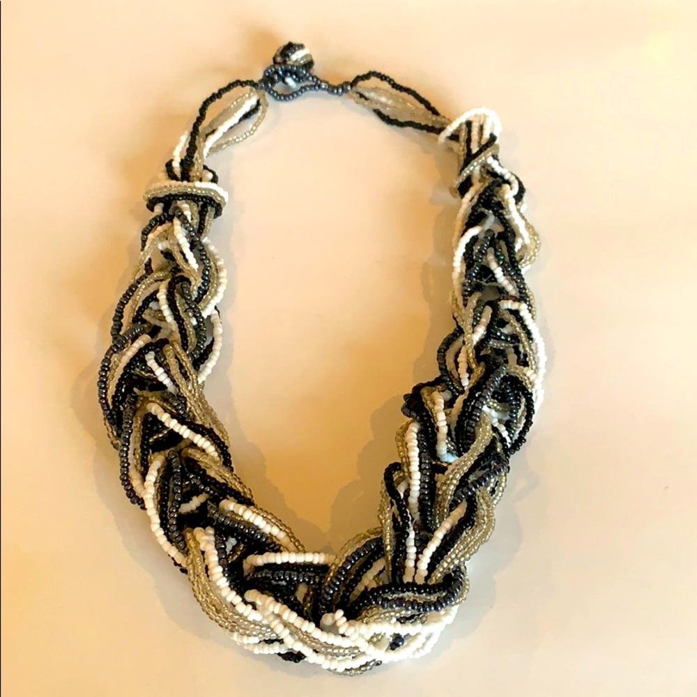 Bead Twist Multi-Row Collar Necklace